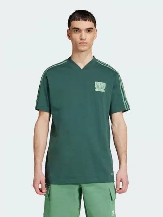 Graphic 3 Stripe Logo Short Sleeve T Shirt Green - ADIDAS - BALAAN 2