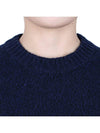 Heart Logo Cashmere Knit Top Navy - AMI - BALAAN 6