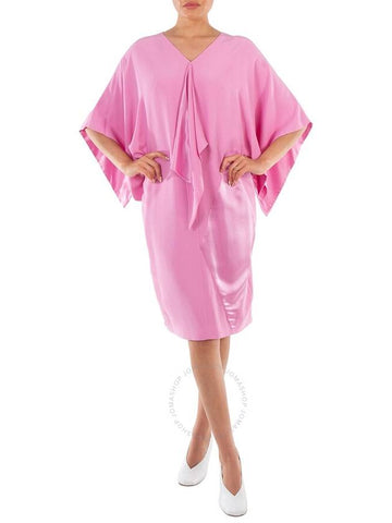 Burberry Ladies Primrose Pink Cape Sleeve Silk Dress, Brand Size 8 (US Size 6) - BURBERRY - BALAAN 1