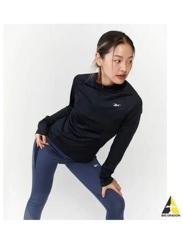 Running half zip up t shirt women black 100075413 - REEBOK - BALAAN 1