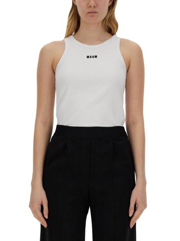 Embroidered Logo Sleeveless White - MSGM - BALAAN 2