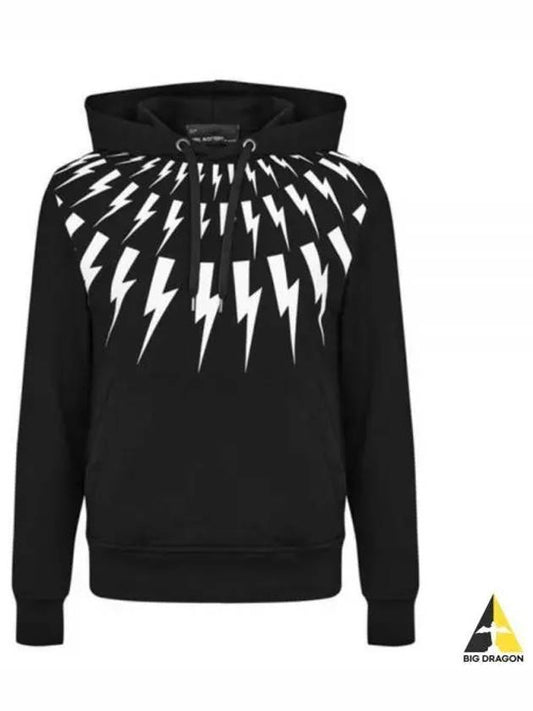 Fairisle Thunderbolt Hoodie Black - NEIL BARRETT - BALAAN 2