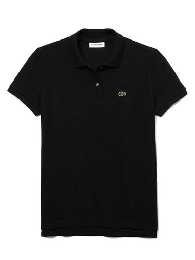 2 Button Embroidery Logo Regular Fit Polo Shirt Black - LACOSTE - BALAAN 1