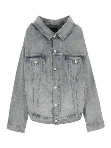 Oversized off shoulder denim jacket 271060 - BALENCIAGA - BALAAN 1