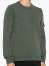 Logo Patch Lambswool Crewneck Knit Top Green - STONE ISLAND - BALAAN 4