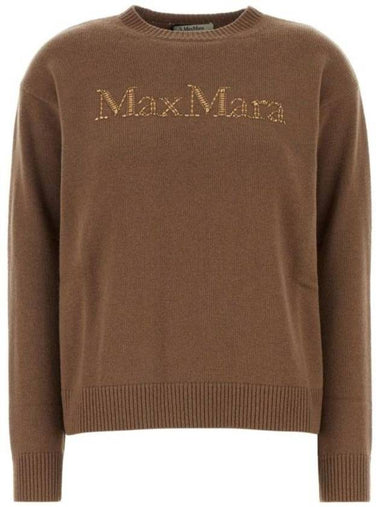 Logo Wool Knit Top Brown - S MAX MARA - BALAAN 1