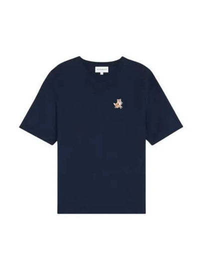 Speedy Fox Patch Comfort Short Sleeve T-Shirt Navy - MAISON KITSUNE - BALAAN 2