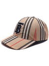 TB Monogram Stripe Cotton Ball Cap Beige - BURBERRY - BALAAN 5