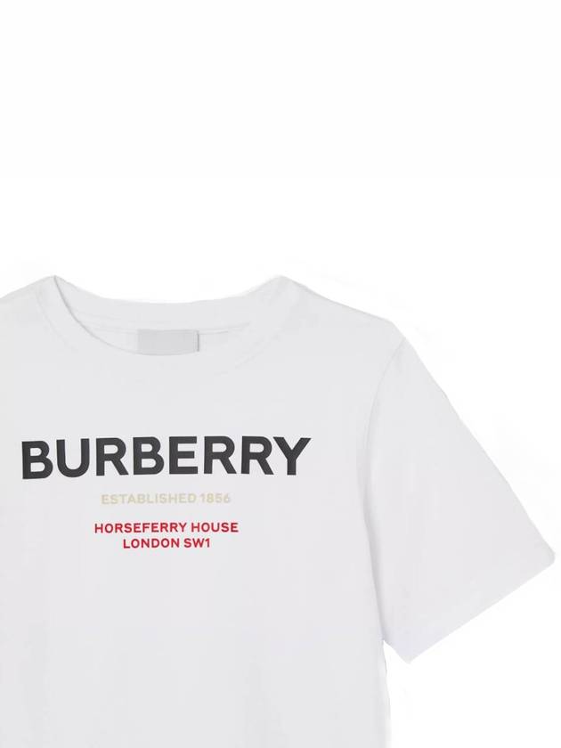 Kids Logo Print Short Sleeve T-Shirt White - BURBERRY - BALAAN 6