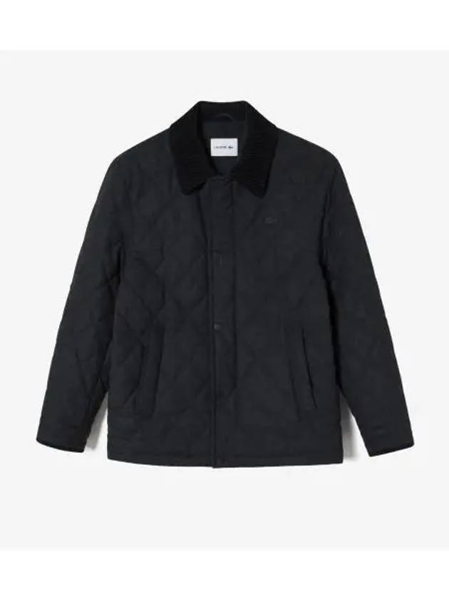 Men s quilted jacket charcoal gray - LACOSTE - BALAAN 1