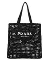 Crochet Tote Bag Black - PRADA - BALAAN 1