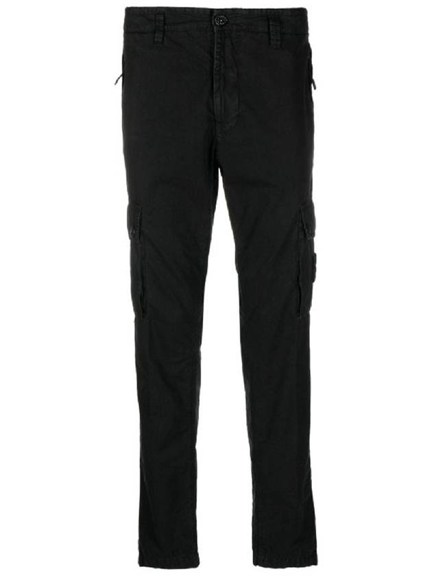 Wappen Patch Old Treatment Slim Fit Cargo Straight Pants Black - STONE ISLAND - BALAAN 2