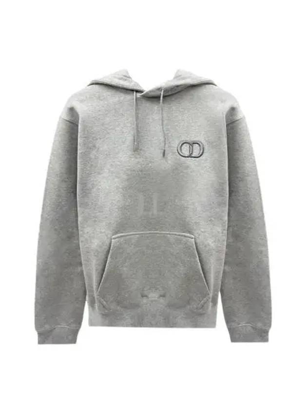 Cd Icon Embroidered Cotton Hoodie Grey - DIOR - BALAAN 2