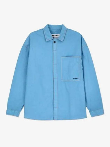 Oversized Shirt Celestial Blue MRTWMSHR023COT045461 - SUNNEI - BALAAN 1