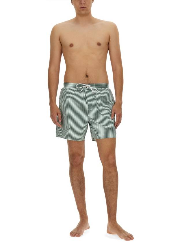 Stripe Drawstring Swim Shorts White Green - LACOSTE - BALAAN 3