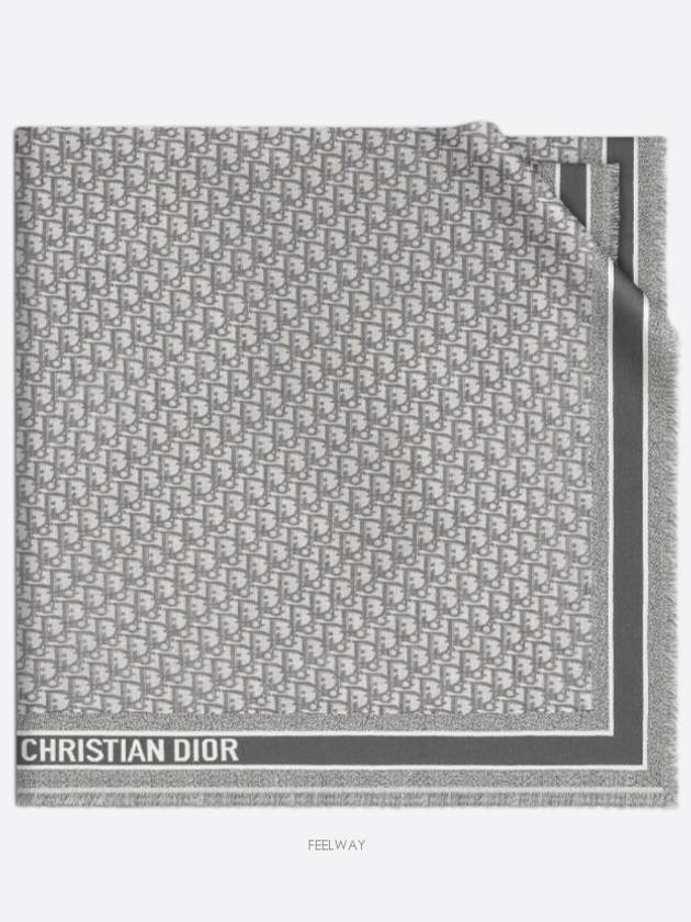 D Oblique Scarf Grey - DIOR - BALAAN 4