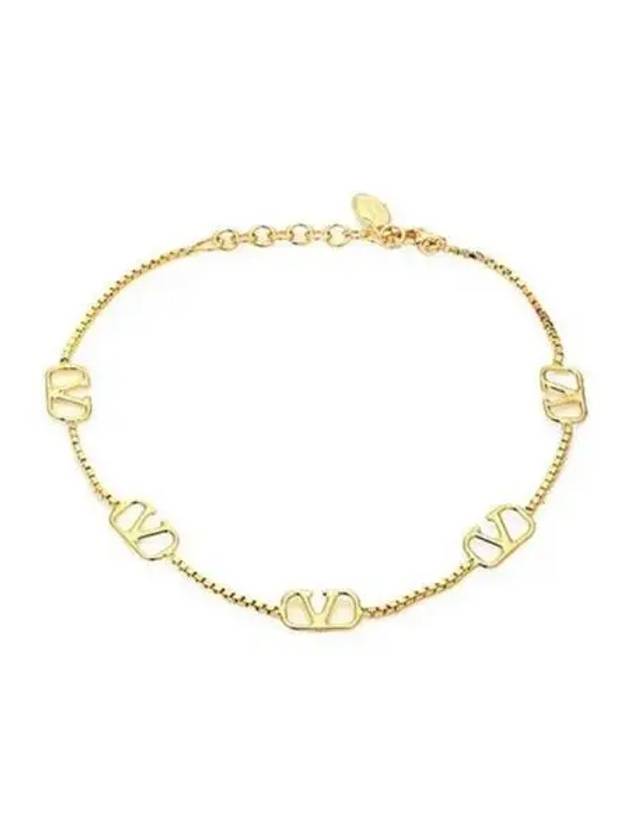 V Logo Signature Metal Bracelet Gold - VALENTINO - BALAAN 2