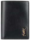 Monogram Gold Hardware Bifold Wallet Black - SAINT LAURENT - BALAAN 2