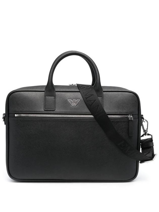 Eagle Fate Leather Brief Case Black - EMPORIO ARMANI - BALAAN 2