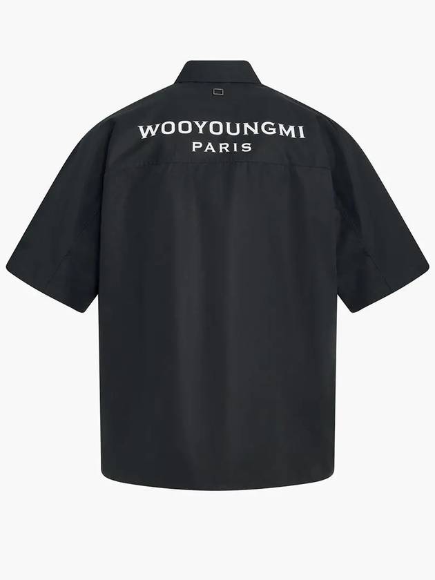 Men s Back Logo Cotton Short Sleeve Shirt Black - WOOYOUNGMI - BALAAN 2