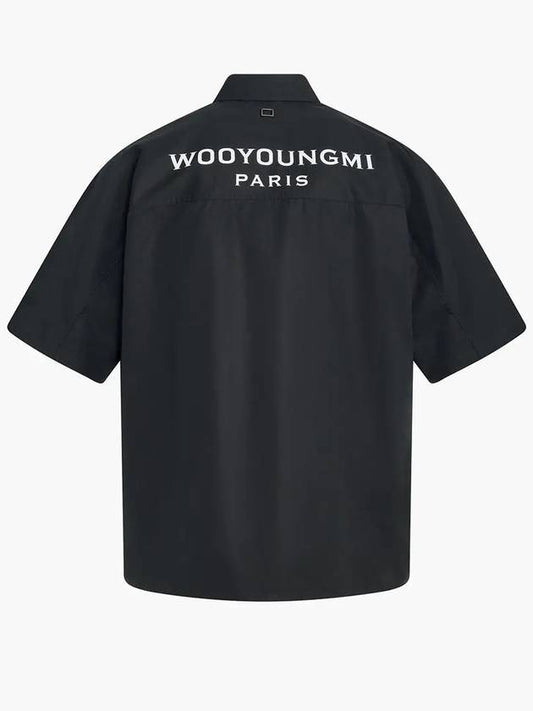 Men s Back Logo Cotton Short Sleeve Shirt Black - WOOYOUNGMI - BALAAN 2