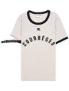 Buckle Contrast Print Short Sleeve T-Shirt Limestone - COURREGES - BALAAN 11