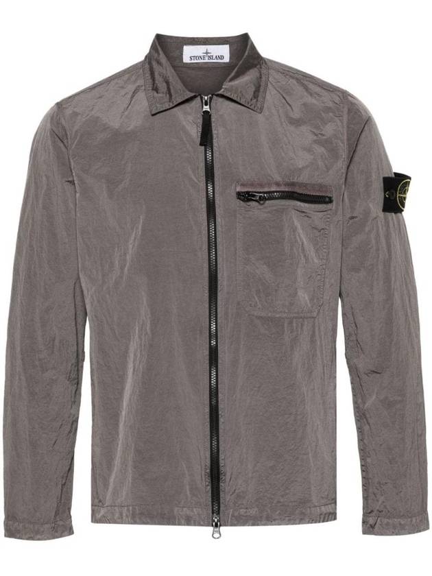 Nylon Metal Econyl Regenerated Zip-Up Jacket Grey - STONE ISLAND - BALAAN 1