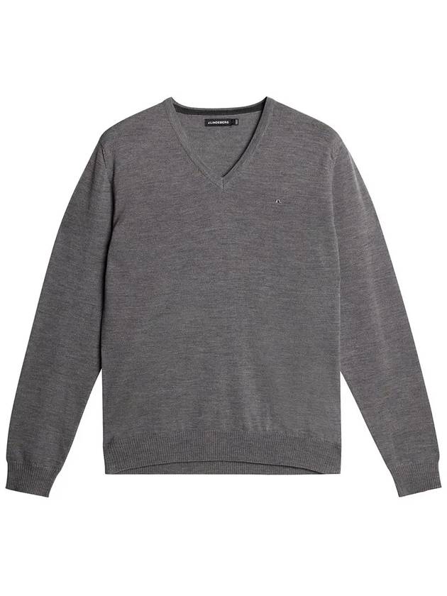 Lymann Merino V-Neck Knit Top Grey Melange - J.LINDEBERG - BALAAN 3