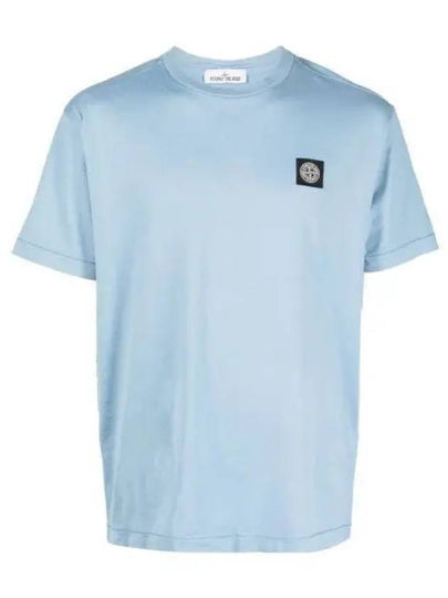 Wappen Logo Patch Short Sleeve T-Shirt Blue - STONE ISLAND - BALAAN 2