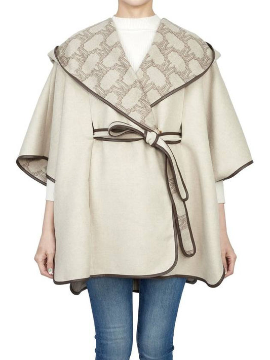 Reseda Hooded Poncho Jacket Ivory - MAX MARA - BALAAN 2