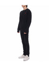 Heart Embroidered Logo Crew Neck Knit Top Black - AMI - BALAAN 5