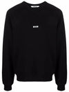 Micro Logo Print Cotton Sweatshirt Black - MSGM - BALAAN 3