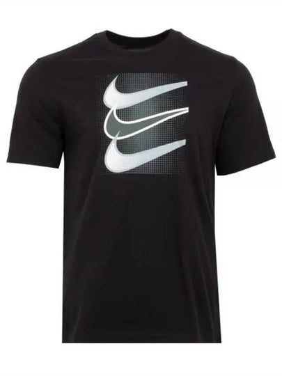 Men's Sportswear Swoosh 12MO Short Sleeve T-Shirt Black - NIKE - BALAAN 2