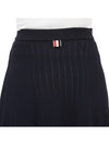 Pointelle Rip Below The Knee A-Line Skirt Navy - THOM BROWNE - BALAAN 10