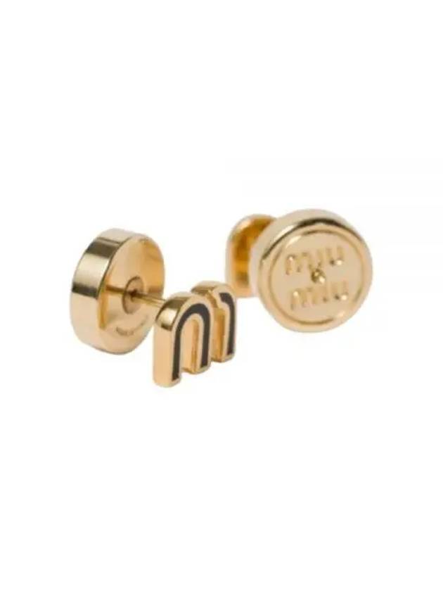 Enameled Metal Earrings Black - MIU MIU - BALAAN 2