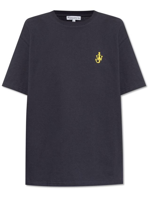 JW Anderson T-shirt With Logo, Women's, Navy Blue - JW ANDERSON - BALAAN 1