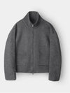 Semi overfit two way high neck full zip up knit Charcoal - INDUST - BALAAN 7