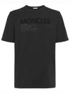 Wappen Logo Sleeve Flock Text Black Short T Shirt 8C00042 8390T 999 - MONCLER - BALAAN 1