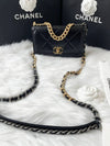 19 Chain Lambskin Wallet Cross Bag Black - CHANEL - BALAAN 4