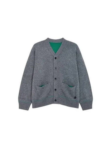 Men's Cashmere Blend Cardigan Dark Gray 271225 - SACAI - BALAAN 1