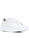 Oversized Leather Tab Low Top Sneakers White - ALEXANDER MCQUEEN - BALAAN 4