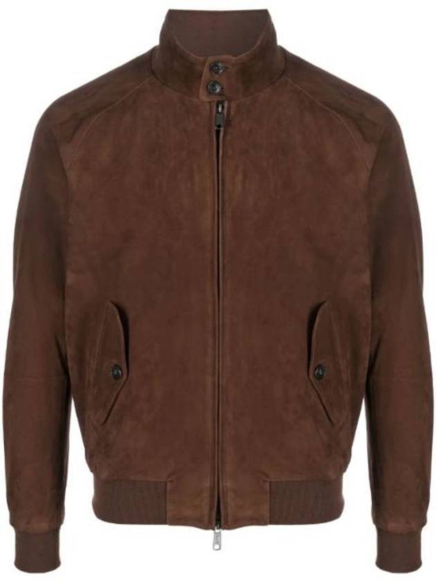 zip-up suede jacket brown - BARACUTA - BALAAN 1