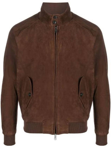 zip-up suede jacket brown - BARACUTA - BALAAN 1