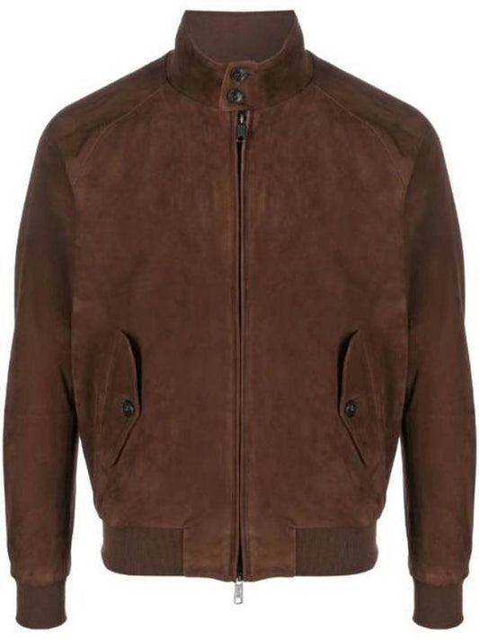 zip-up suede jacket brown - BARACUTA - BALAAN 1
