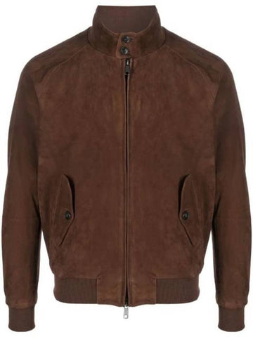 G9 Slim Fit Suede Jacket Brown - BARACUTA - BALAAN 1