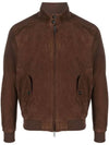 zip-up suede jacket brown - BARACUTA - BALAAN 1