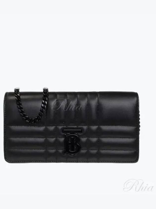 Women's Lola Detachable Strap Quilted Leather Long Wallet Black - BURBERRY - BALAAN 2