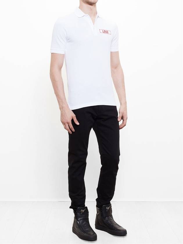 Love Patch Polo Shirt White - GIVENCHY - BALAAN 5