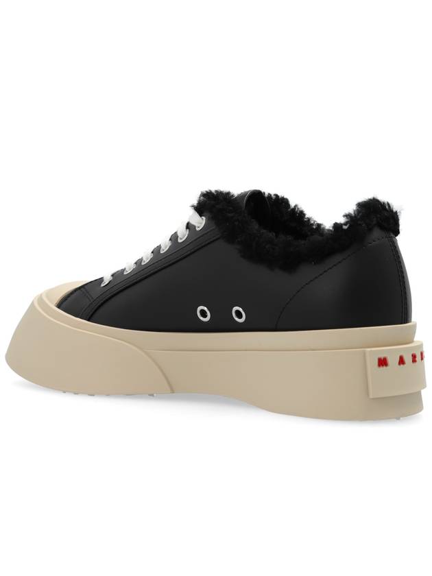 Women s Lace Pablo Shearling Leather Low Top Sneakers Black - MARNI - BALAAN 6