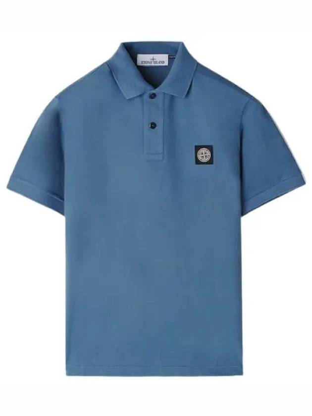 Pique Stretch Cotton Short Sleeve Polo Shirt Dark Blue - STONE ISLAND - BALAAN 2